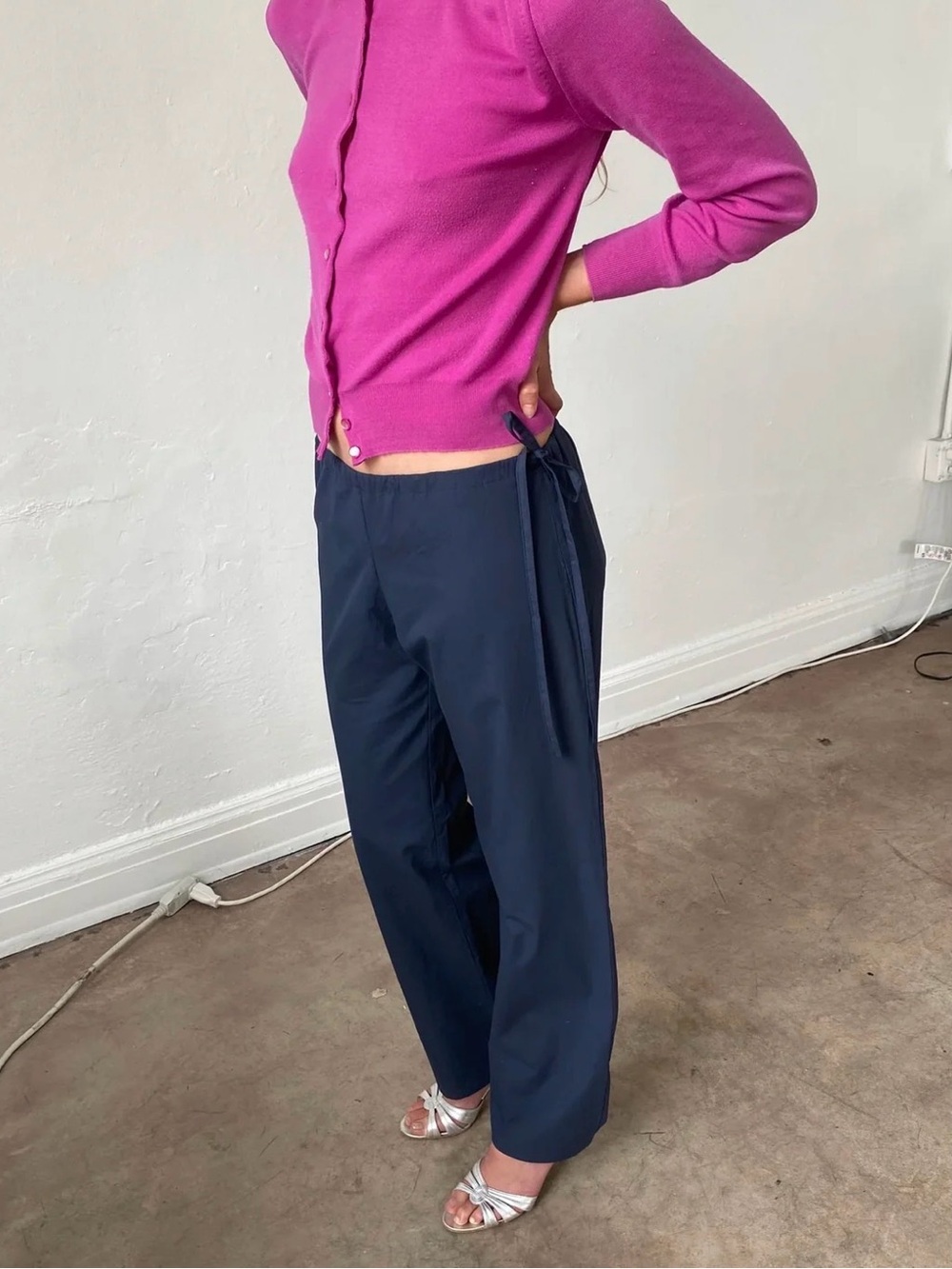 Brooke Callahan Navy Tie Pants